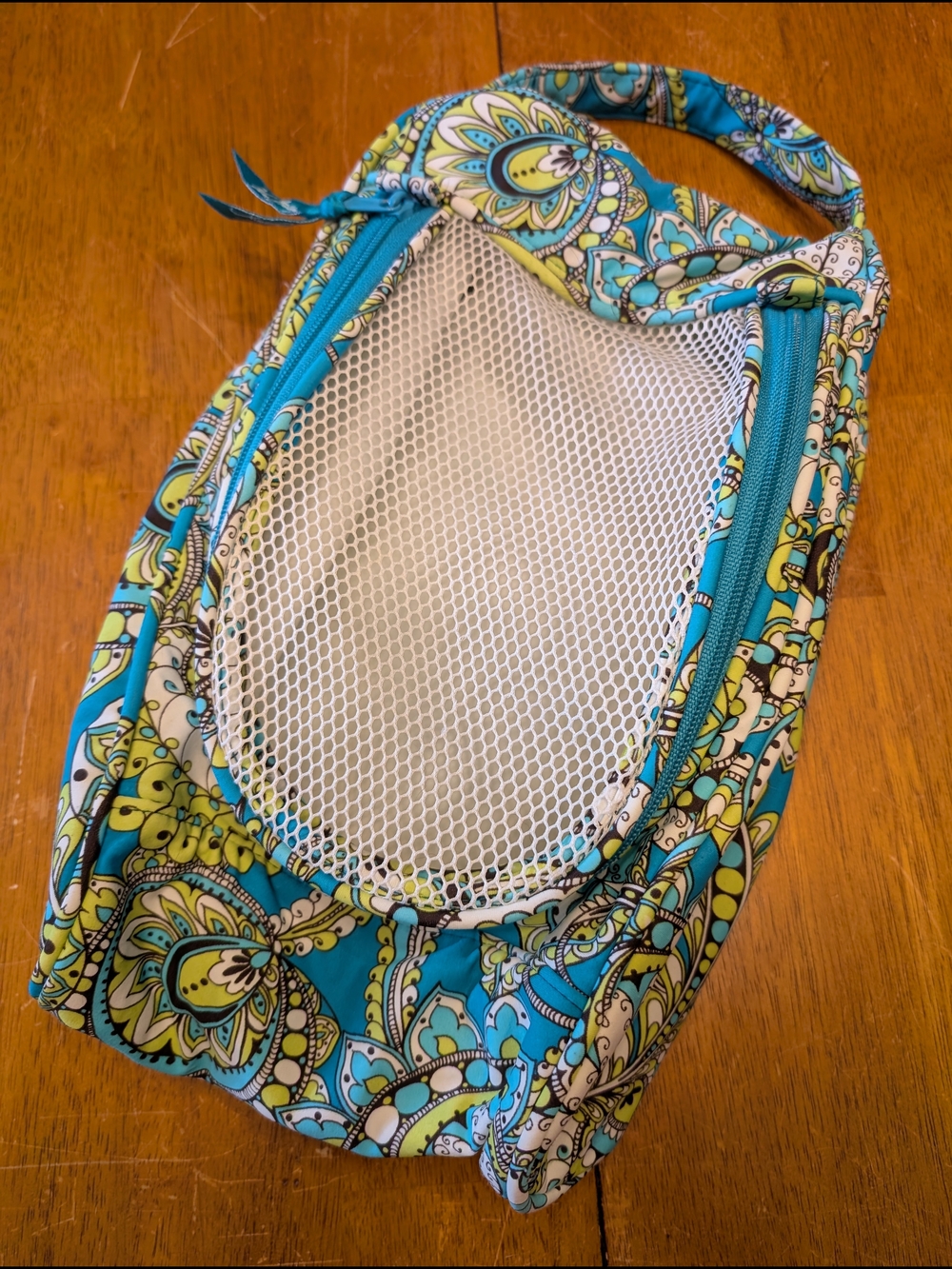 Vera Bradley Teal Paisley Peacock Travel Shoe Bag
